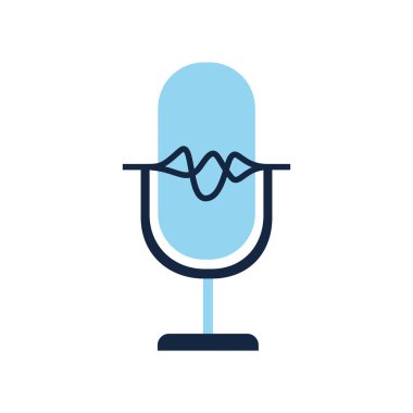 ses dalgası yalıtılmış simgesi olan mikrofon