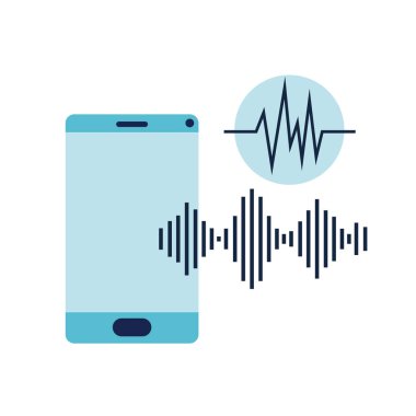 ses dalgası izole simgesi ile akıllı telefon