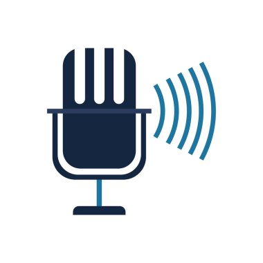 ses dalgası yalıtılmış simgesi olan mikrofon