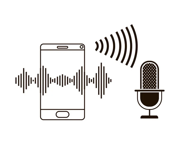 Smartphone con icono de asistente de voz — Archivo Imágenes Vectoriales
