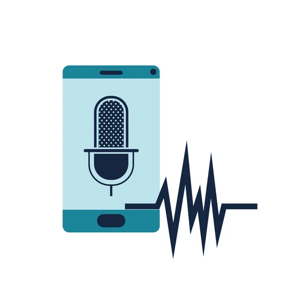 Smartphone με εικονίδιο φωνητικού βοηθού — Διανυσματικό Αρχείο