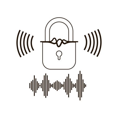 Güvenlik asma kilit izole simgesi