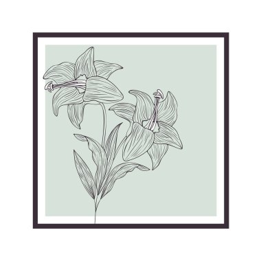 çerçeve izoleicon ile çiçek ve yapraklar