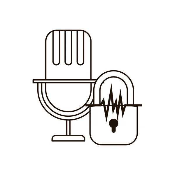 Смартфон с изолированной иконкой звуковой волны — стоковый вектор