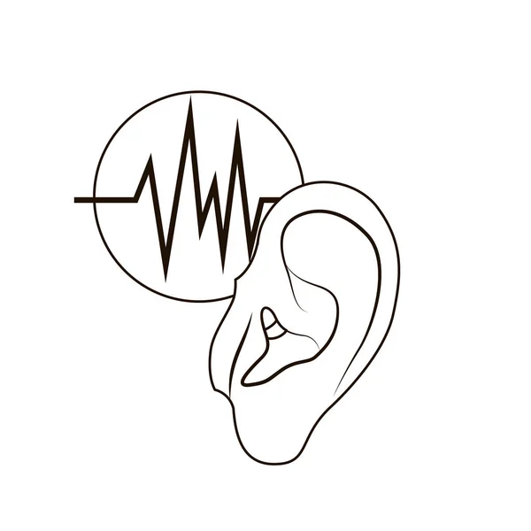 Αυτί με χαρακτήρα avatar ήχου κύματος — Διανυσματικό Αρχείο