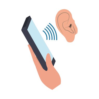 akıllı telefon cihazı simgesi ile el