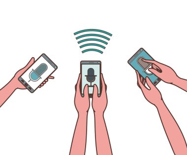 akıllı telefon ve ses asistanı ile eller