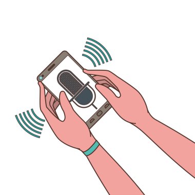 akıllı telefon ve ses asistanı ile eller