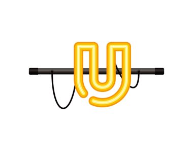 Neon ışık mektup izole simge