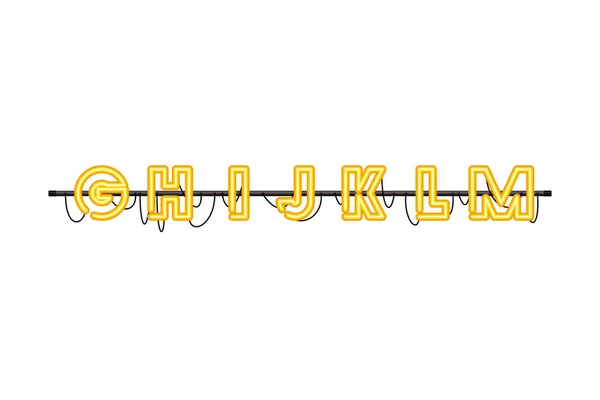 Алфавит в неоновом свете изолированный значок — стоковый вектор