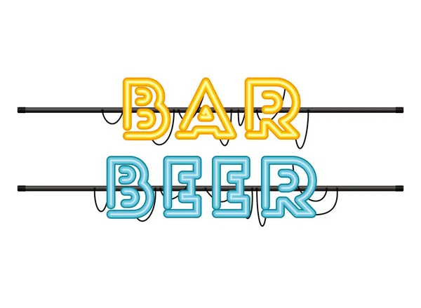 Bar piwo etykieta na białym tle ikona — Wektor stockowy