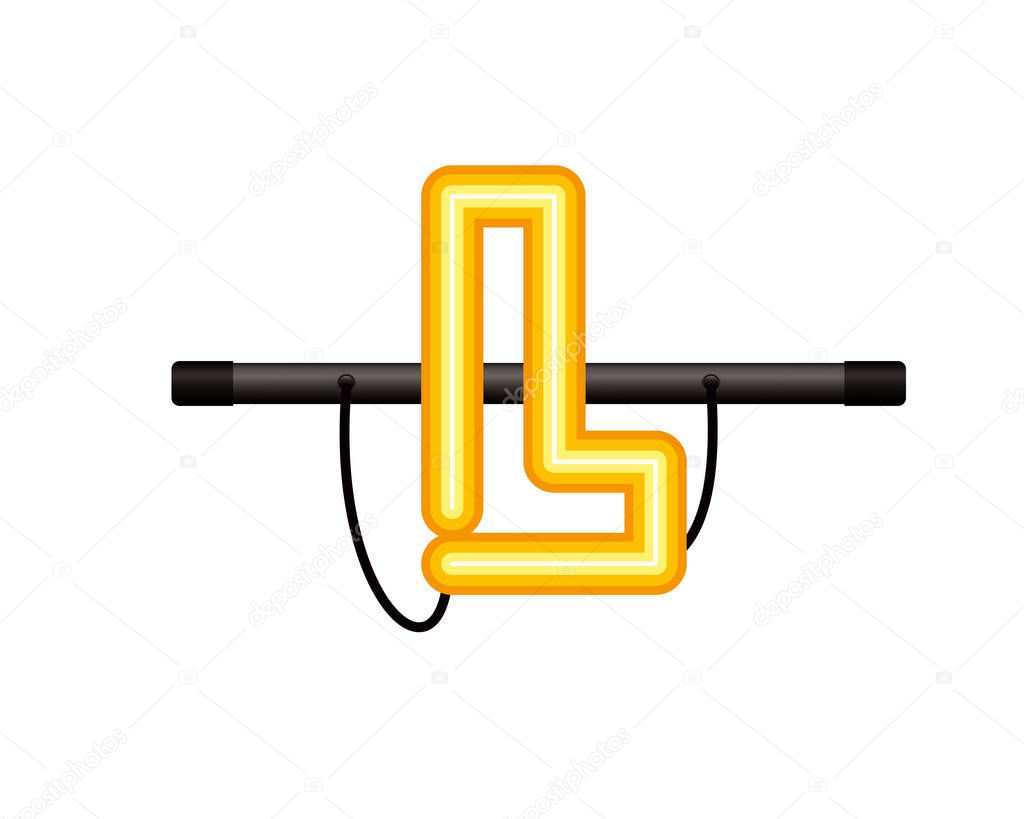 neon light letter isolated icon