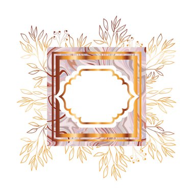 çerçeve ve çiçekler ile Victorian altın