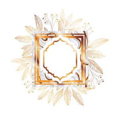 çerçeve ve çiçekler ile Victorian altın