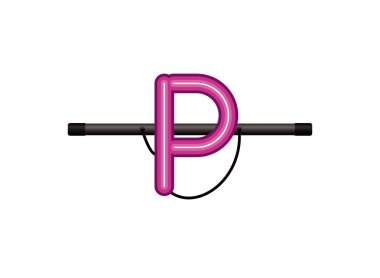 Neon ışık mektup izole simge
