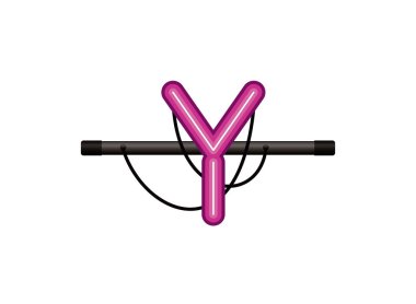 Neon ışık mektup izole simge