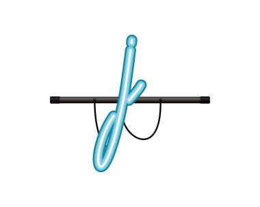 Neon ışık mektup izole simge