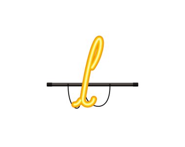 Neon ışık mektup izole simge