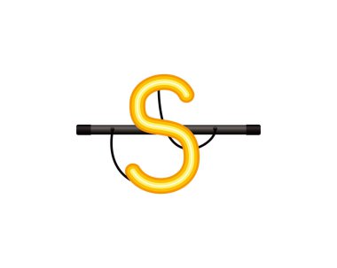 Neon ışık mektup izole simge