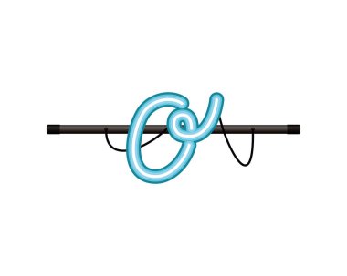 Neon ışık mektup izole simge