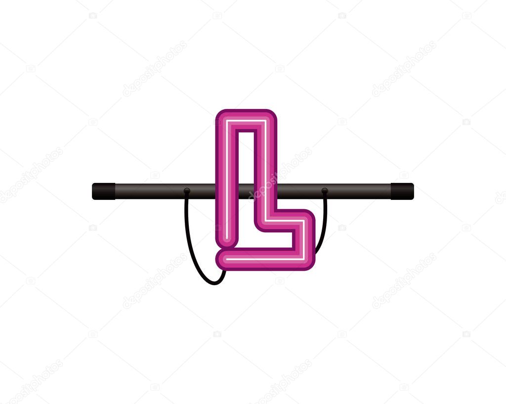 neon light letter isolated icon