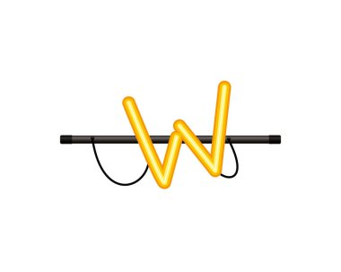 Neon ışık mektup izole simge