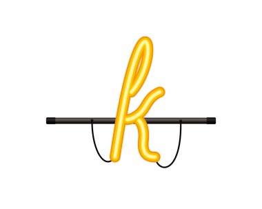 Neon ışık mektup izole simge