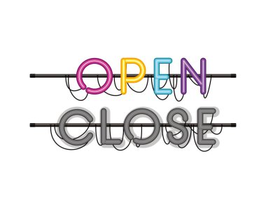 Neon ışık mektup izole simge