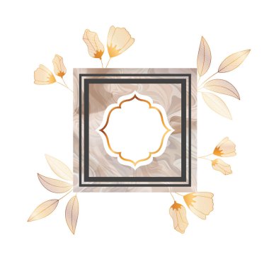 çerçeve ve çiçekler ile Victorian altın