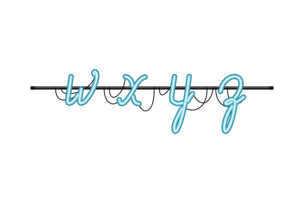 ตัวอักษรในไอคอนแยกแสงนีออน — ภาพเวกเตอร์สต็อก