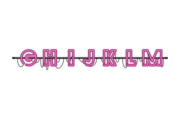 Alphabet en néon lumière icône isolée — Image vectorielle