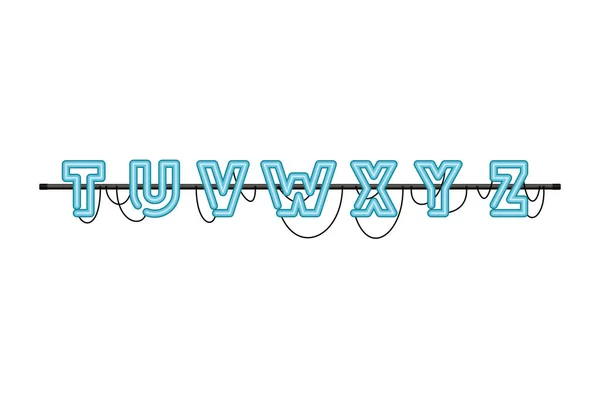 Alphabet en néon lumière icône isolée — Image vectorielle