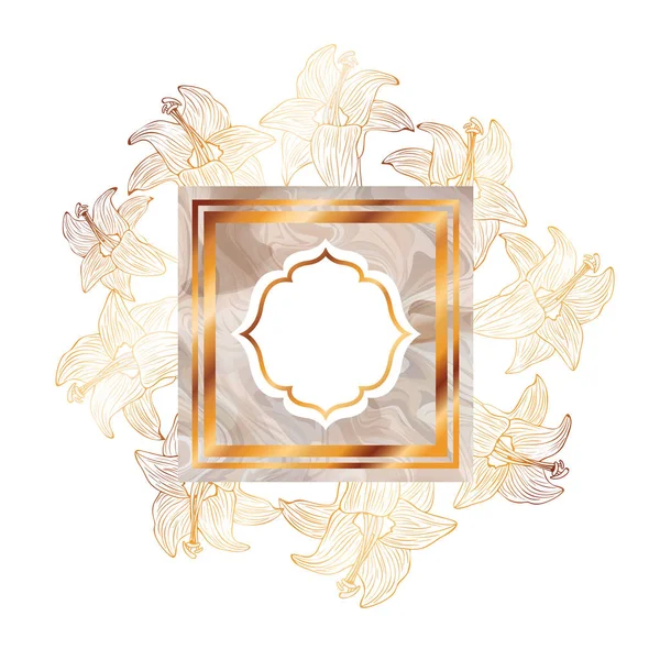 çerçeve ve çiçekler ile Victorian altın