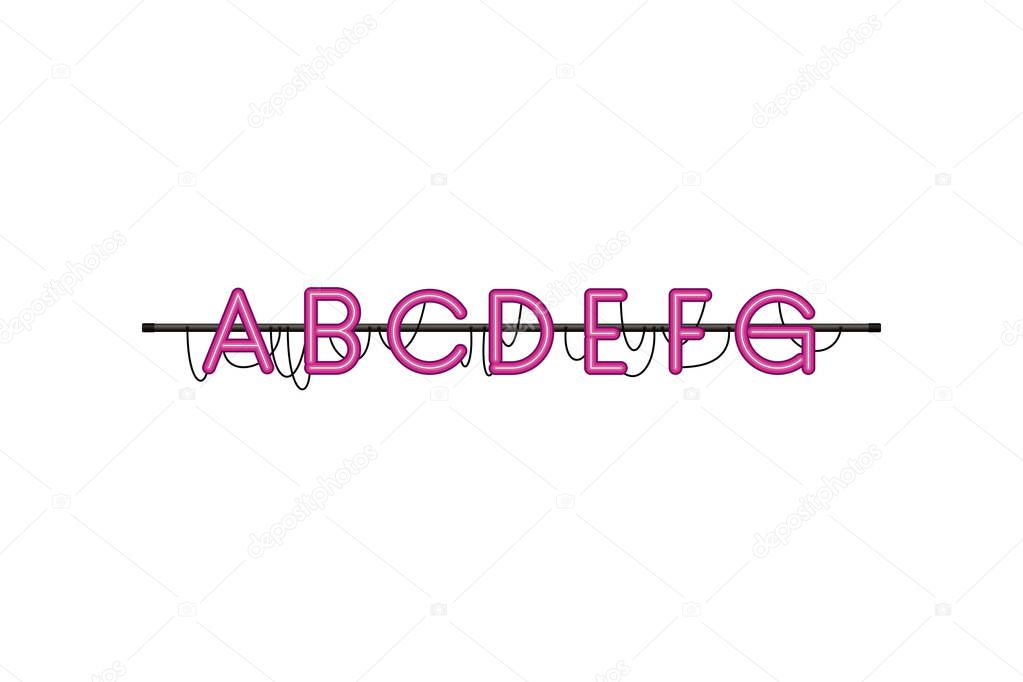 alphabet in neon light isolated icon