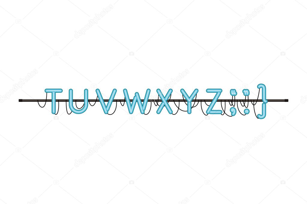 alphabet in neon light isolated icon