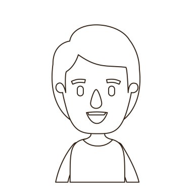 kroki kontur yarı vücut çocuk saç