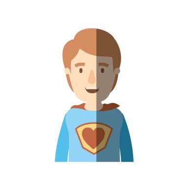 Genç erkek kahraman renk gölgelendirme yarım vücut ışık