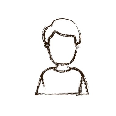 bulanık siluet karikatür yüzsüz yarı vücut adam ceket ve saç modeli