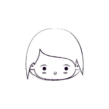 siyah renkli yüz ifade silueti bulanıklık küçük sevimli kız