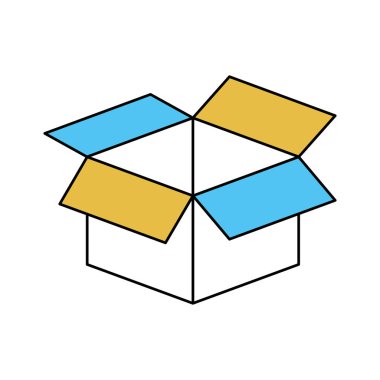 karton kutu renk sektörler siluet açıldı