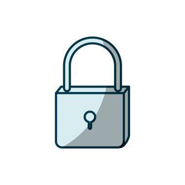 asma kilit simgesi mavi gölgelendirme silüeti