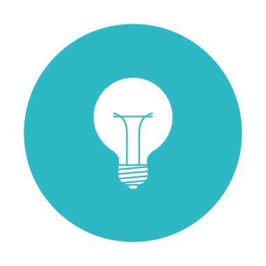 ampul daire açık mavi simge ışık