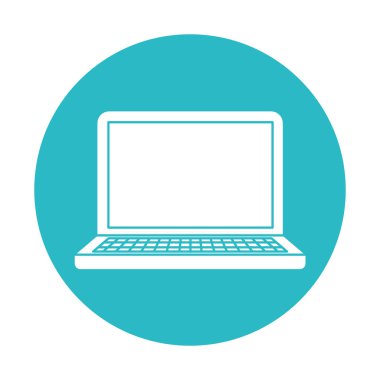 dizüstü bilgisayar ile daire açık mavi