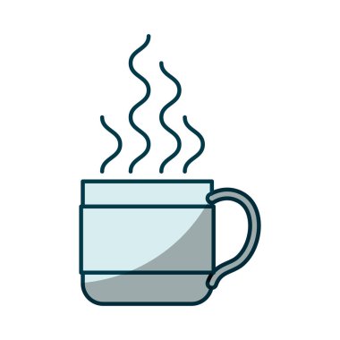 sıcak kahve bardağı Mavi gölgelendirme siluet