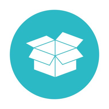 Daire açık mavi karton kutusu ile açıldı