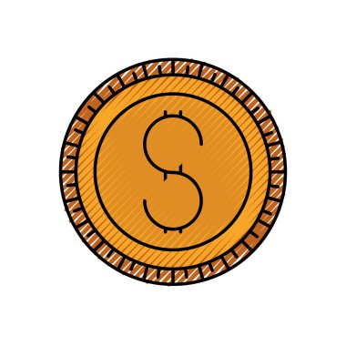 jeton simgesi renkli Crayon siluet