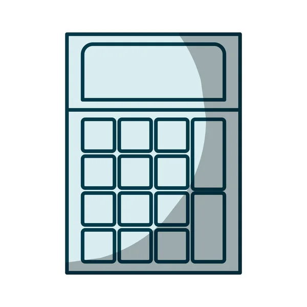 Blue shading silhouette of calculator icon — Stock Vector