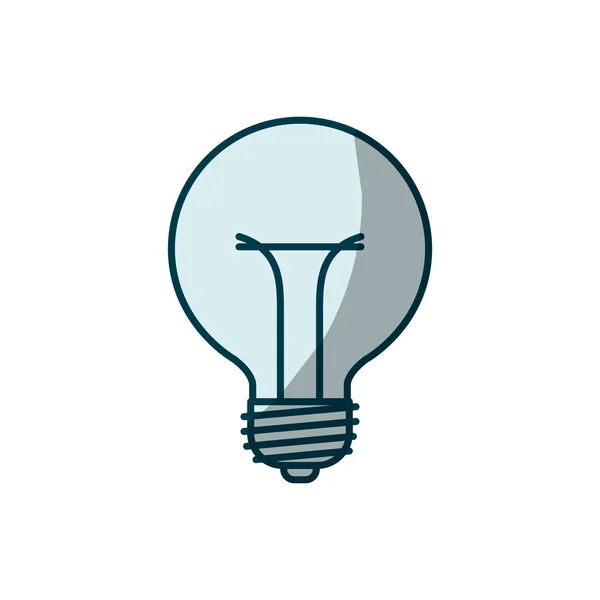Silhueta de sombreamento azul do ícone de luz da lâmpada — Vetor de Stock