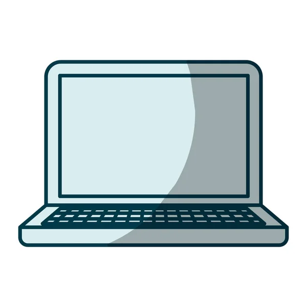 Kék árnyalatúak silhouette a laptop számítógép — Stock Vector