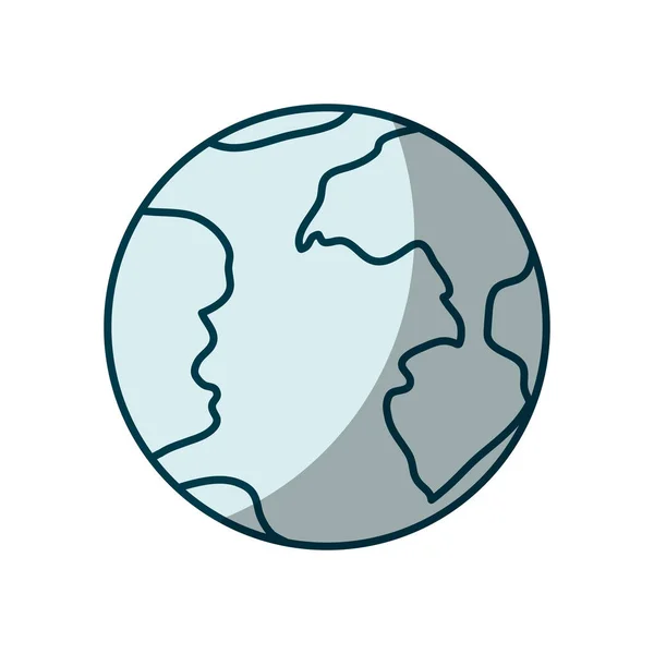 Silueta de sombreado azul del icono del globo terráqueo — Vector de stock